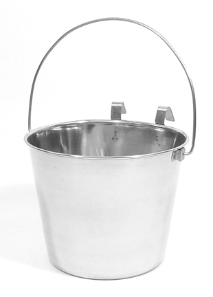 2 Quart Flat Sided Stainless Steel Pail with Hook
