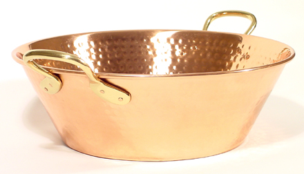 16" Diameter Hammered Copper Beverage Tub