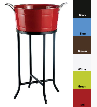 15" Diameter Colored Beverage Tub with Stand