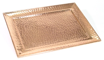 13" x 18" Hammered Solid Copper Serving Tray