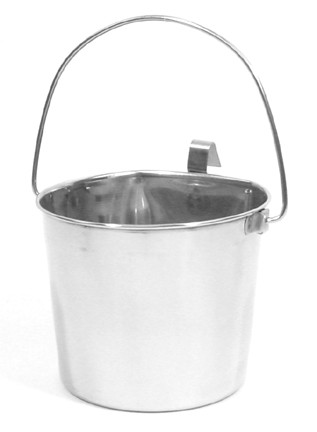 Four Quart Flat Sided Stainless Steel Pail