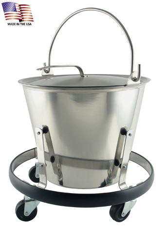 Thirteen Quart Stainless Steel Kick Bucket With Cover