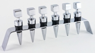 Chrome Square Shaped Bottle Stopper Set with Stand