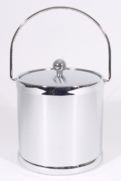 Brushed Chrome Insulated Ice Bucket with Bale Handle