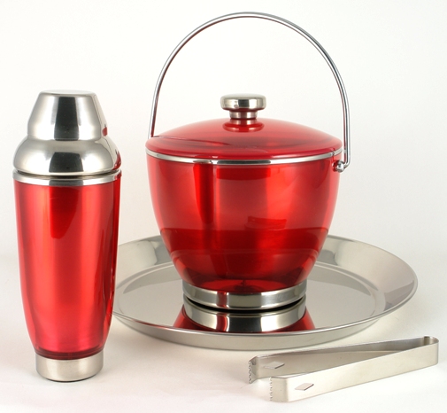 Red Acrylic Barware Set