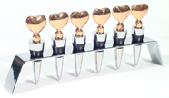 Copper Heart Shaped Bottle Stopper Set with Stand
