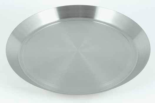 14" Diameter Brushed Stainless Steel Bar Tray